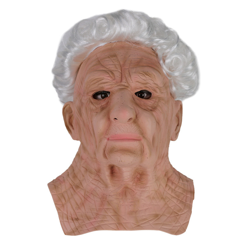 Curly haired granny woman mask