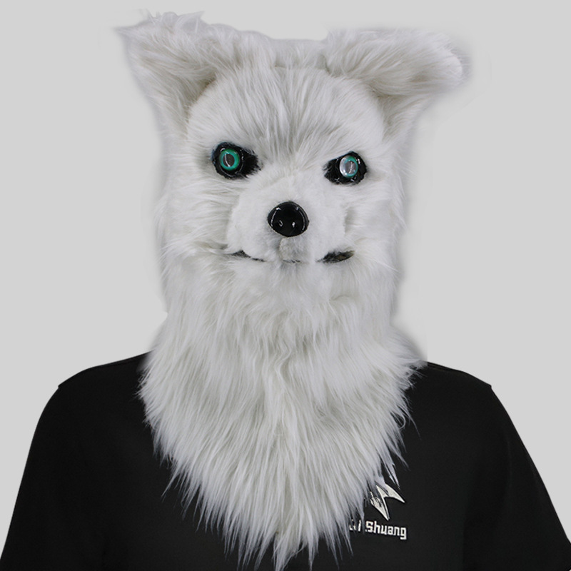 Can bite open mouth Wolf head mask