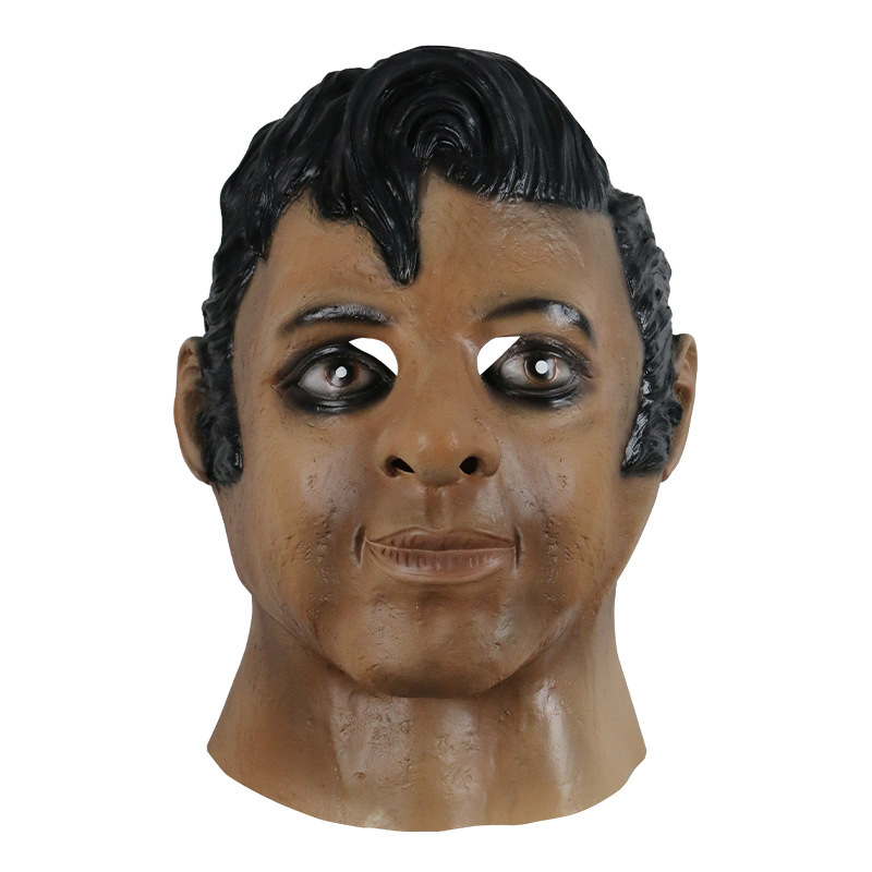 Young black man funny latex mask