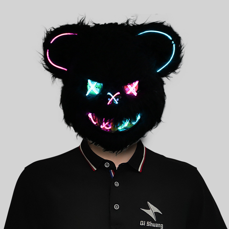 Colorful glowing rabbit mask