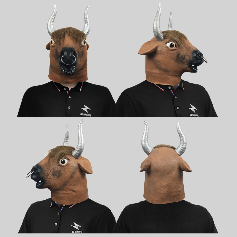Funny hoop cow animal head mask