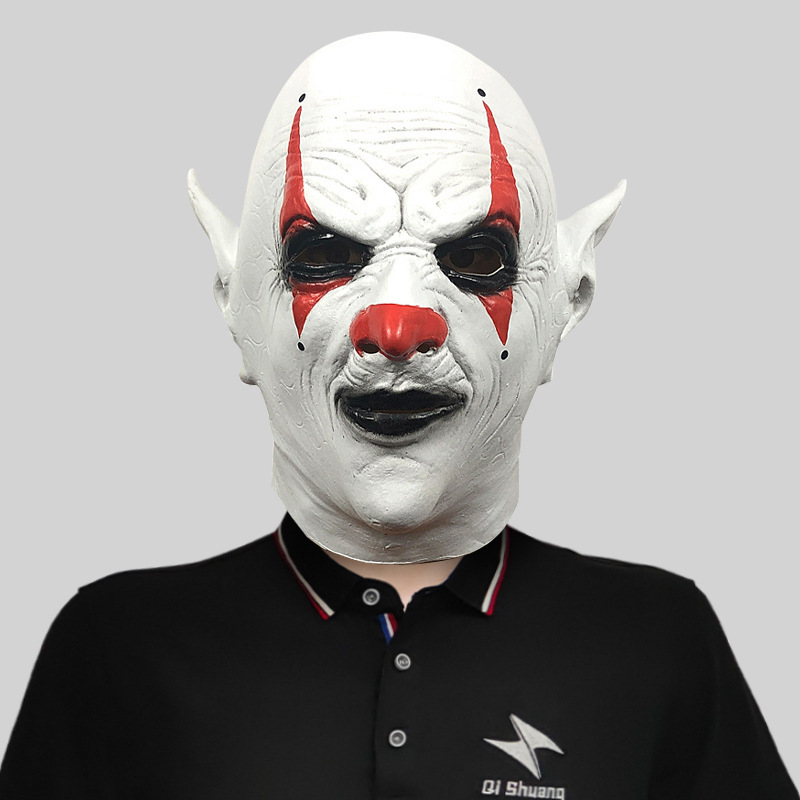 Scary kid with a full face mask