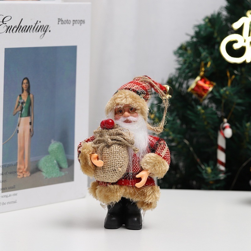 Christmas Tree Plush Ornaments Plush Snowman Santa Claus Bear Hanging Christmas Tree Hanging Doll Ornaments Decorations Xmas Tree Plush Pendant