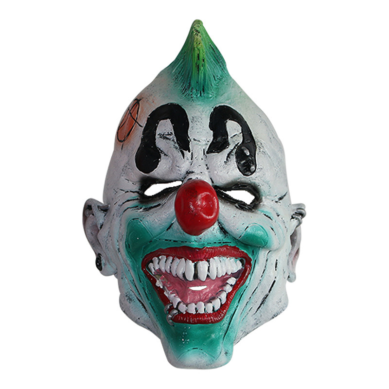 Green-haired clown horror mask