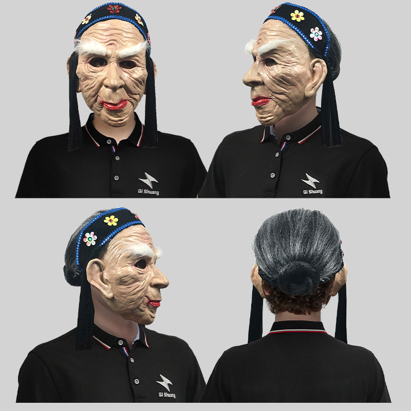 Scary grimace Meng Po mask head cover