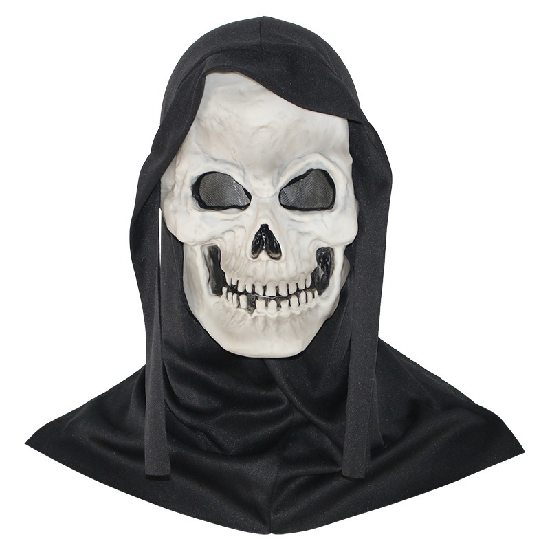 White skull mask head cover
