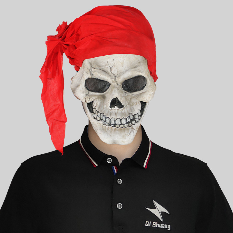 Red bandana mask head cover