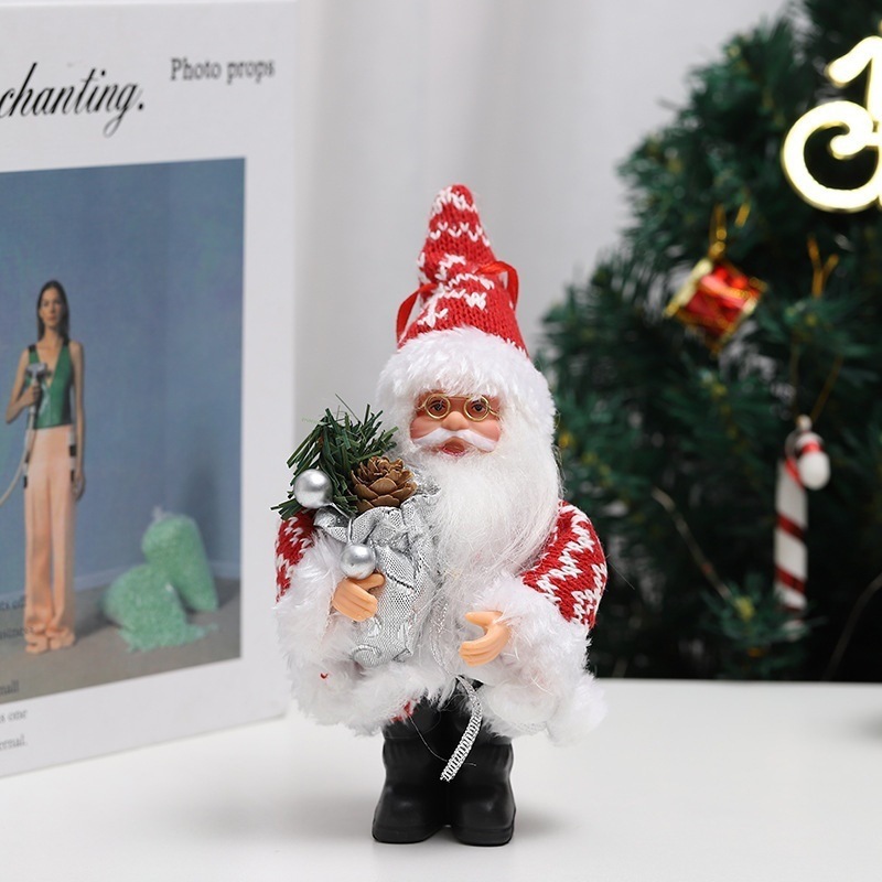 Christmas Tree Plush Ornaments Plush Snowman Santa Claus Bear Hanging Christmas Tree Hanging Doll Ornaments Decorations Xmas Tree Plush Pendant
