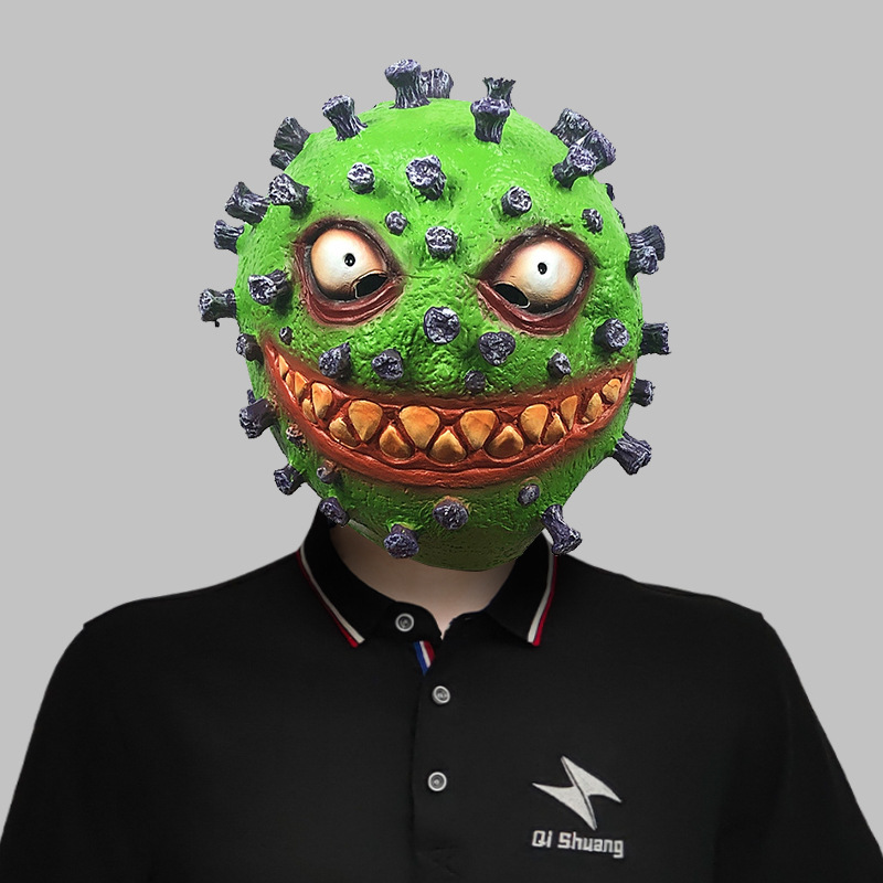 Coronavirus wears a mask