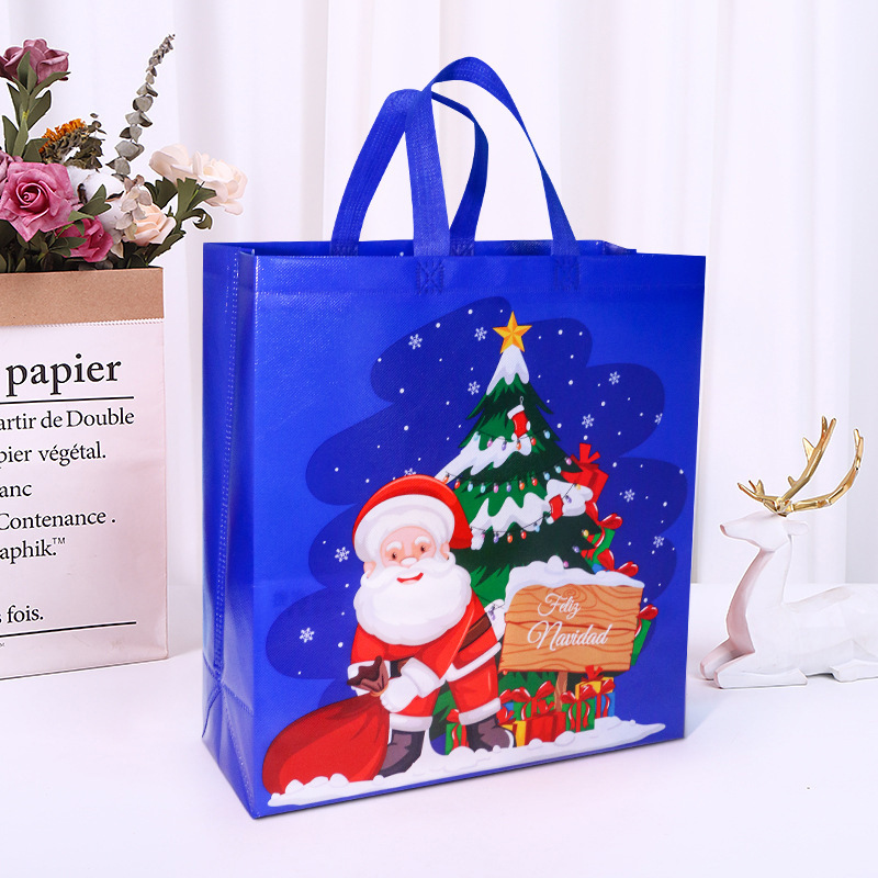 Christmas Gift Bags Reusable Xmas Tote Bags with Handle for Presents Gifts Shopping Party Supplies Medium Size Wrap Gift Bags Christmas