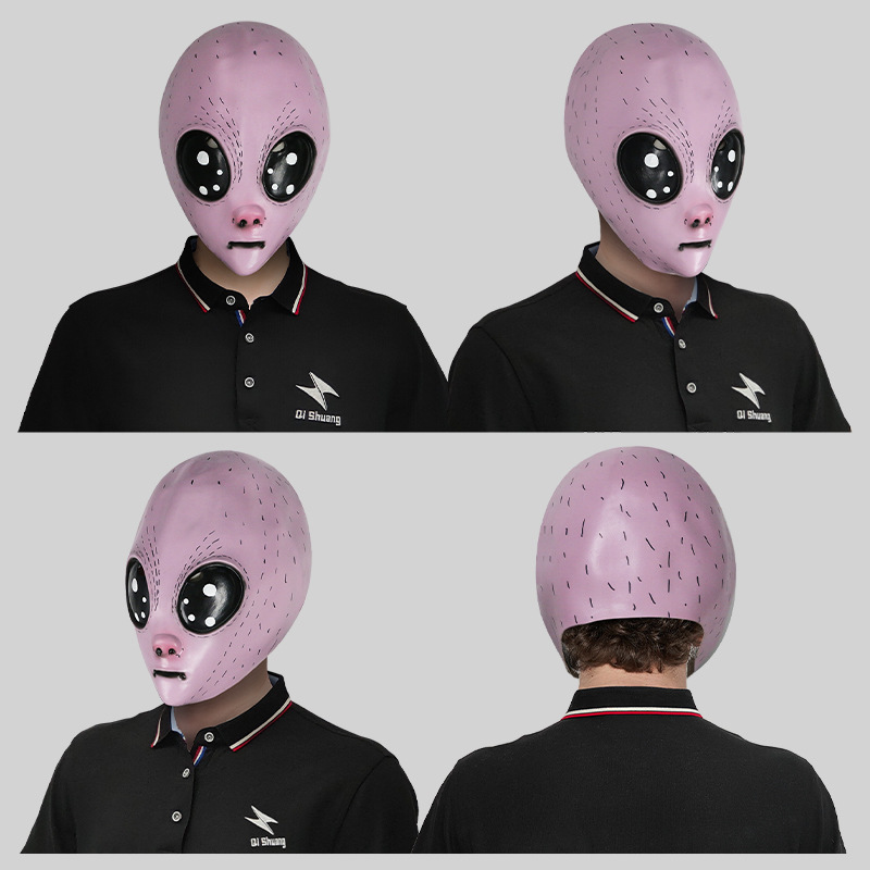 Pink Grimace scary alien mask