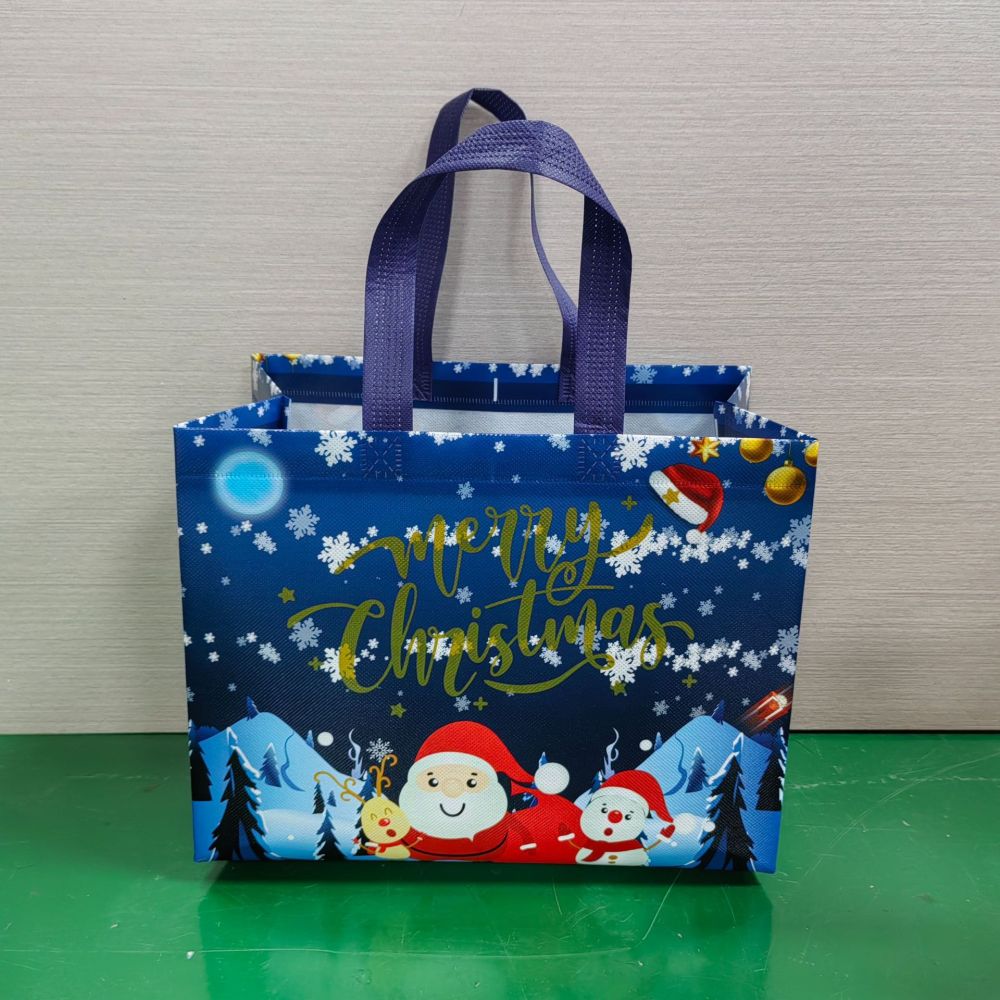Christmas Gift Bags Christmas Tote Bags with Handles Christmas Treat Bags Multifunctional Non-Woven Christmas Bags