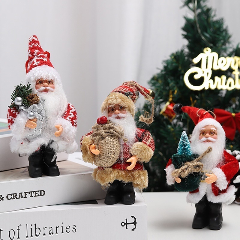 Christmas Tree Plush Ornaments Plush Snowman Santa Claus Bear Hanging Christmas Tree Hanging Doll Ornaments Decorations Xmas Tree Plush Pendant