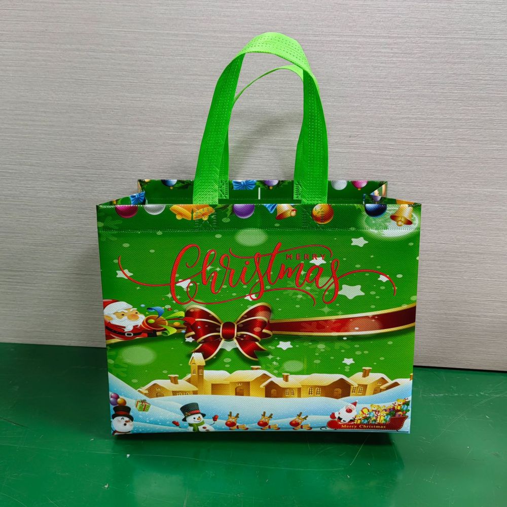 Christmas Gift Bags Christmas Tote Bags with Handles Christmas Treat Bags Multifunctional Non-Woven Christmas Bags