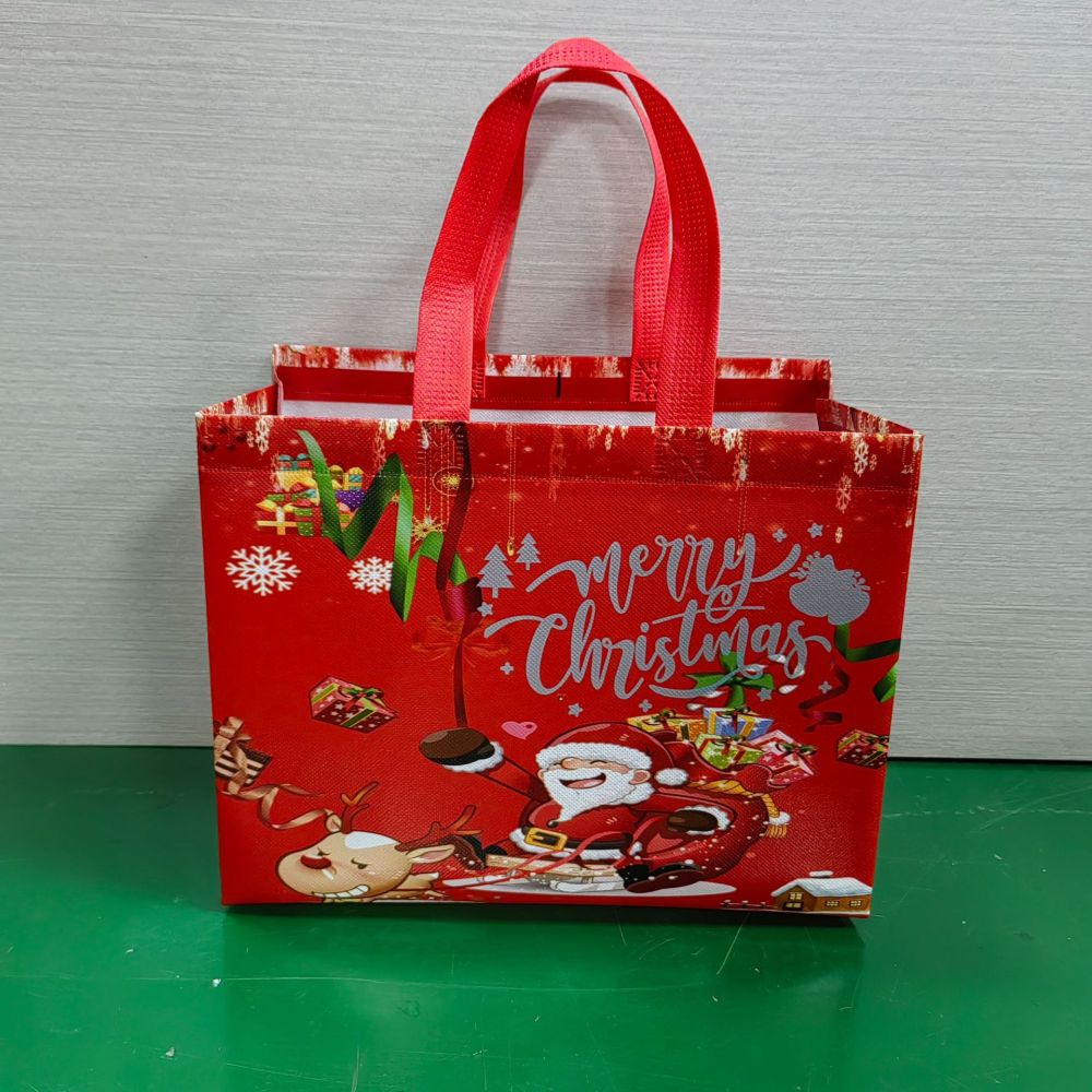 Christmas Gift Bags Christmas Tote Bags with Handles Christmas Treat Bags Multifunctional Non-Woven Christmas Bags