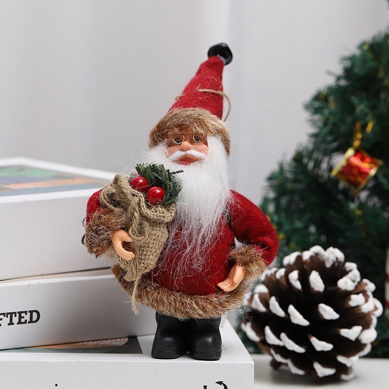 Christmas Tree Plush Ornaments Plush Snowman Santa Claus Bear Hanging Christmas Tree Hanging Doll Ornaments Decorations Xmas Tree Plush Pendant