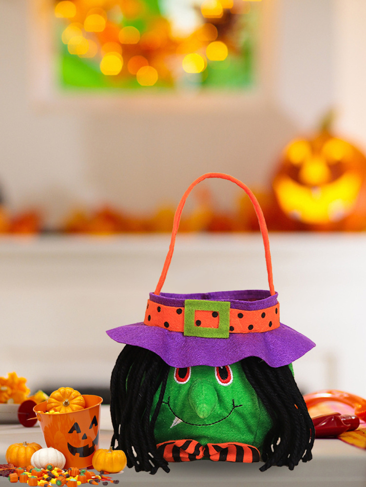 Halloween Trick or Treat Bags Hands Party Favors Basket Black Pumpkin Green Witch Red Demon Bat Halloween Bags