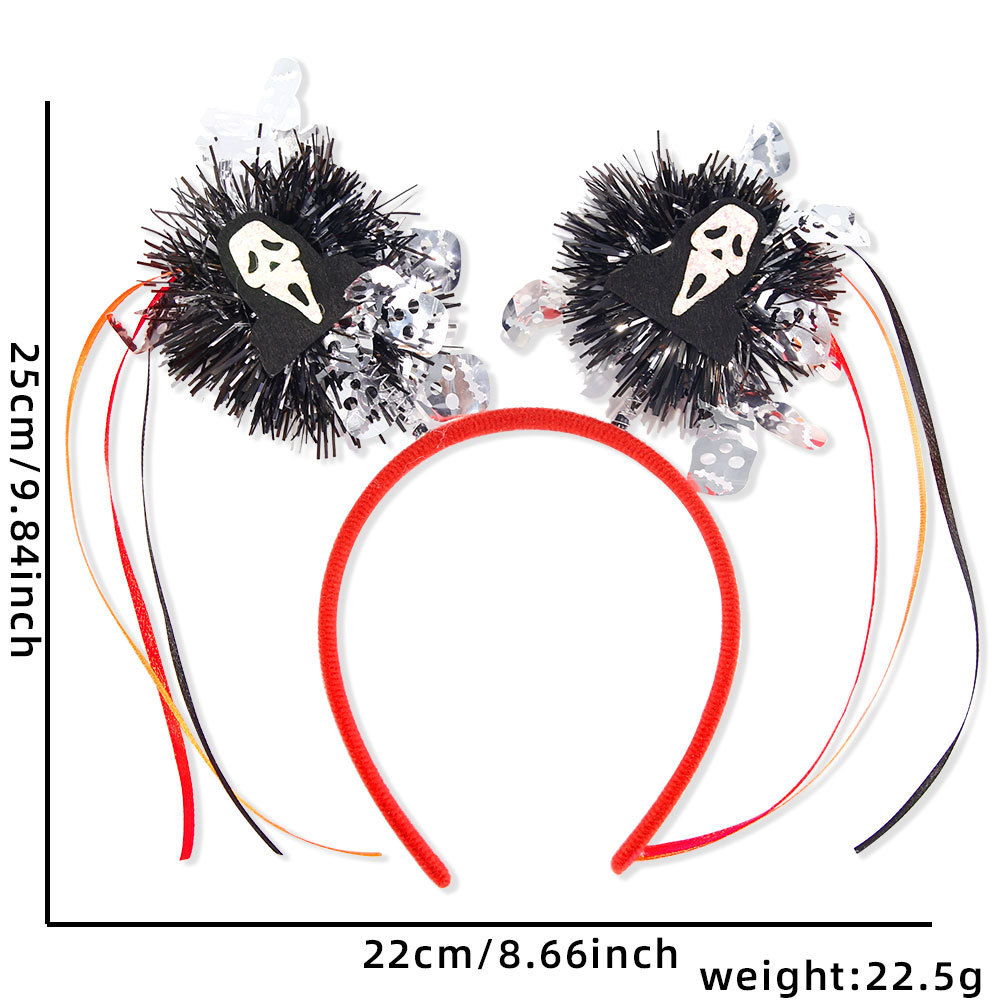 Halloween Fringe Headband Rain Ball Headband Ghost Party Masquerade Ball Spider Pumpkin Hair Band