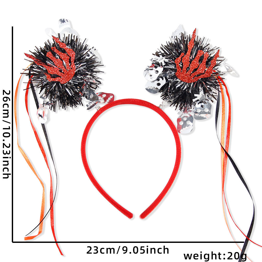 Halloween Fringe Headband Rain Ball Headband Ghost Party Masquerade Ball Spider Pumpkin Hair Band