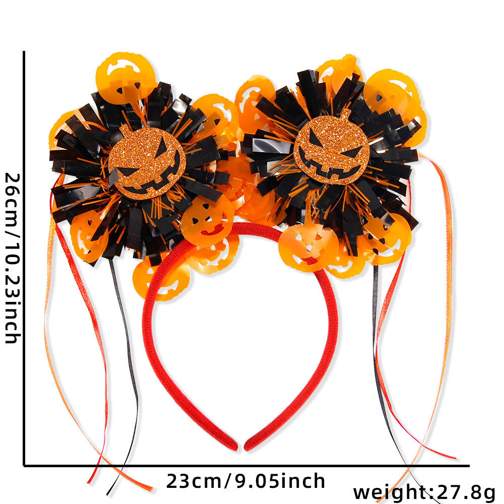 Halloween Fringe Headband Rain Ball Headband Ghost Party Masquerade Ball Spider Pumpkin Hair Band