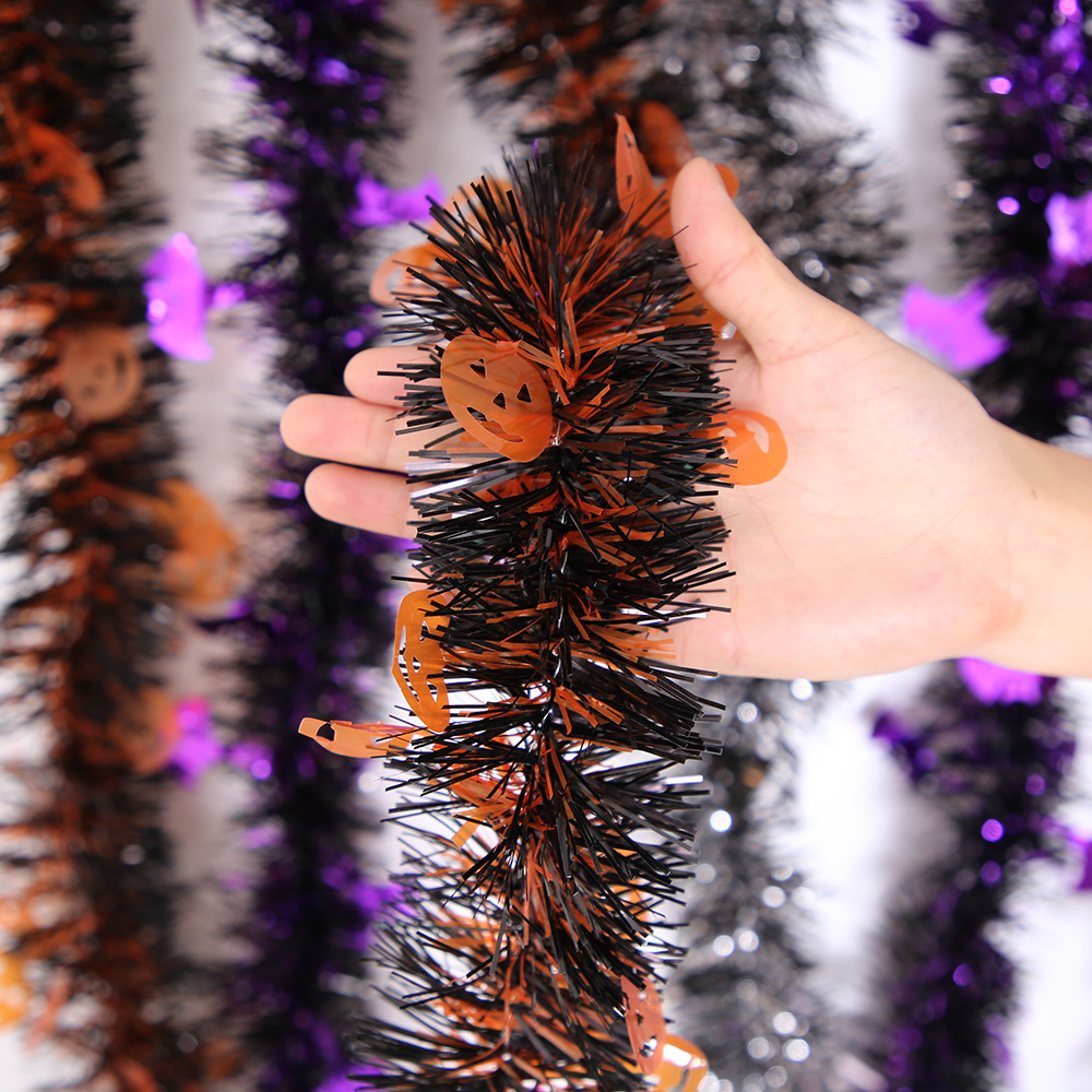 Orange Black Purple Halloween Garland Decor Pumpkin Garland Decorations