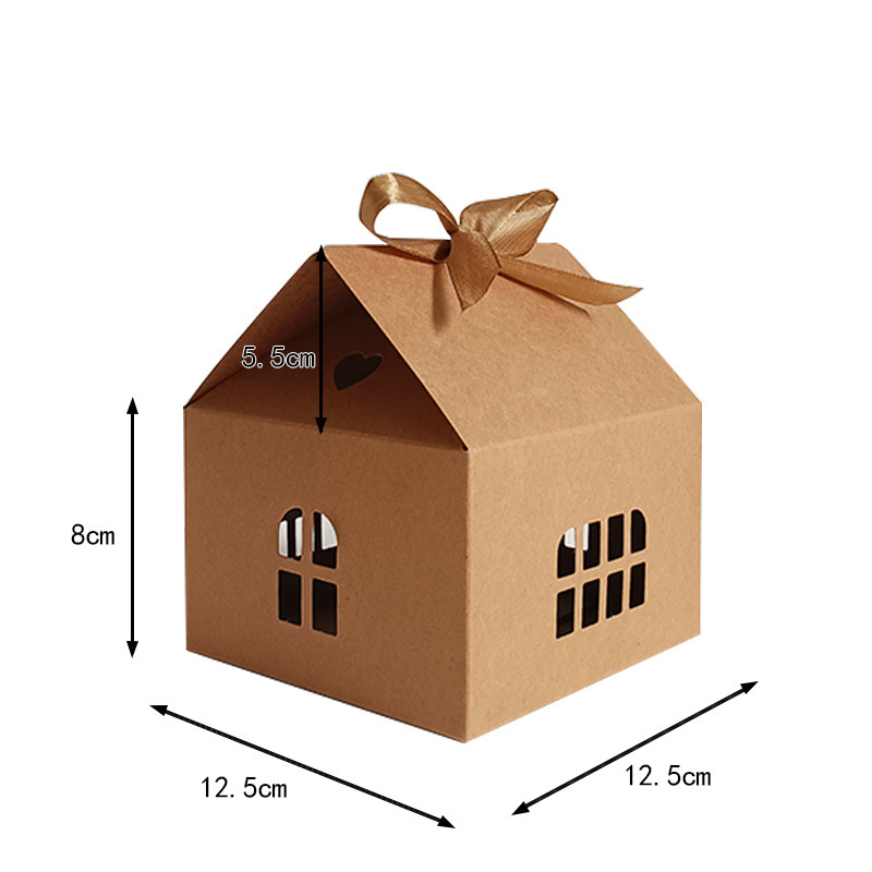Kraft Paper House Candy Box Cookies Candy Box Christmas
