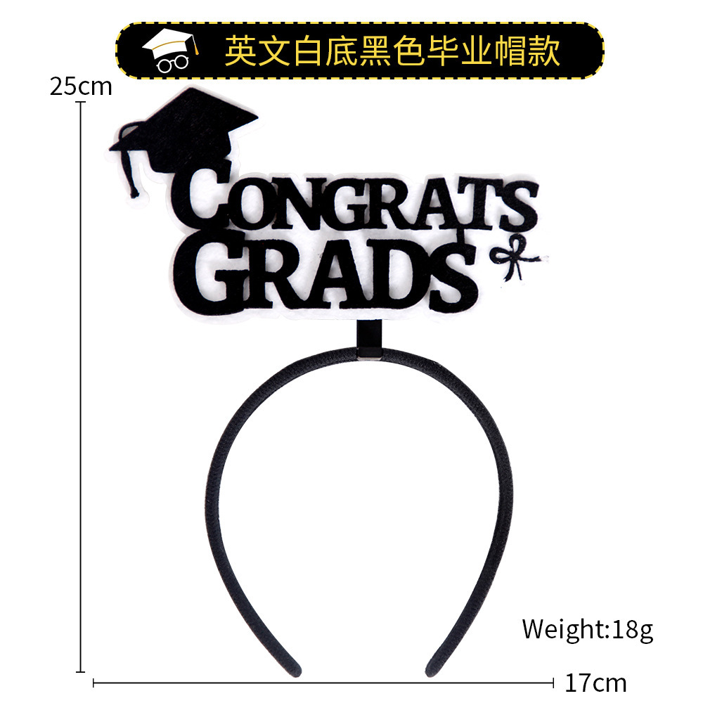Graduation Season Decoration Headband University Kindergarten Graduation Ceremony Photo Props Headband