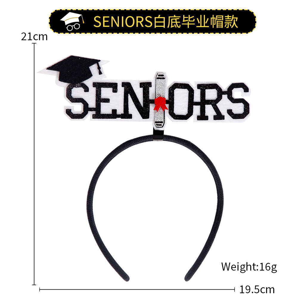 Graduation Season Decoration Headband University Kindergarten Graduation Ceremony Photo Props Headband