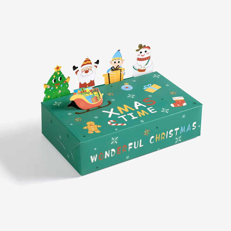 Christmas Cute Little Animal Cubist Pair Gift Box Christmas Candy Folding Gift Box 10pcs/ Pack