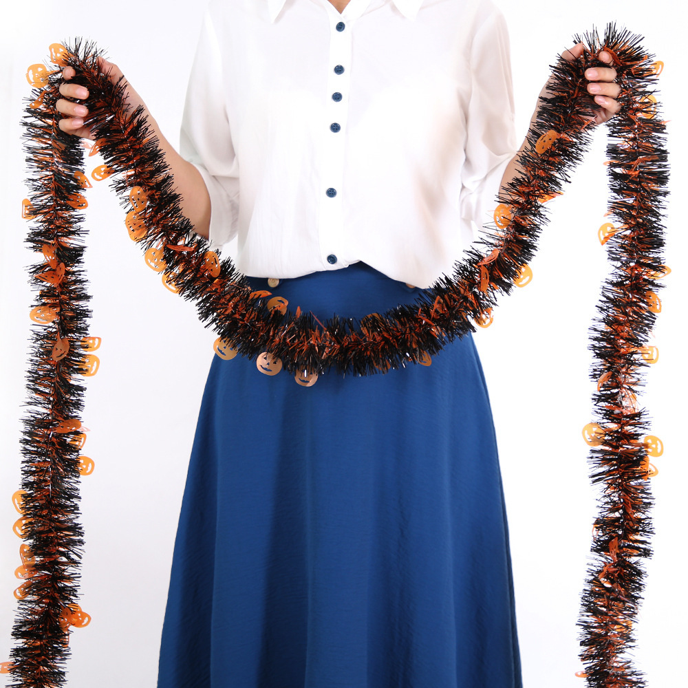 Orange Black Purple Halloween Garland Decor Pumpkin Garland Decorations