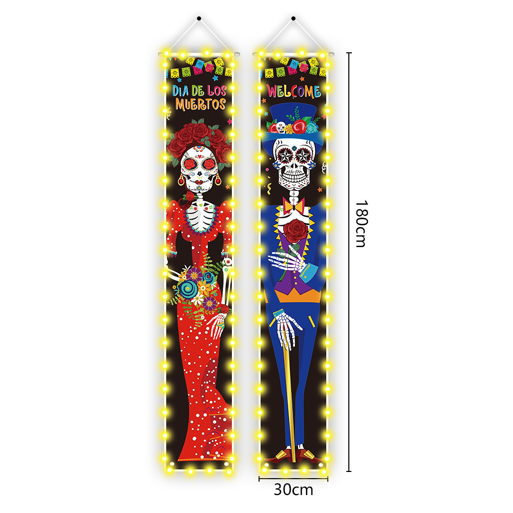 Halloween Lights Couplet Skeleton Couple Spooky Atmosphere Halloween Decorations