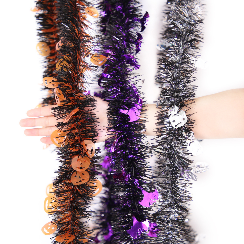 Orange Black Purple Halloween Garland Decor Pumpkin Garland Decorations