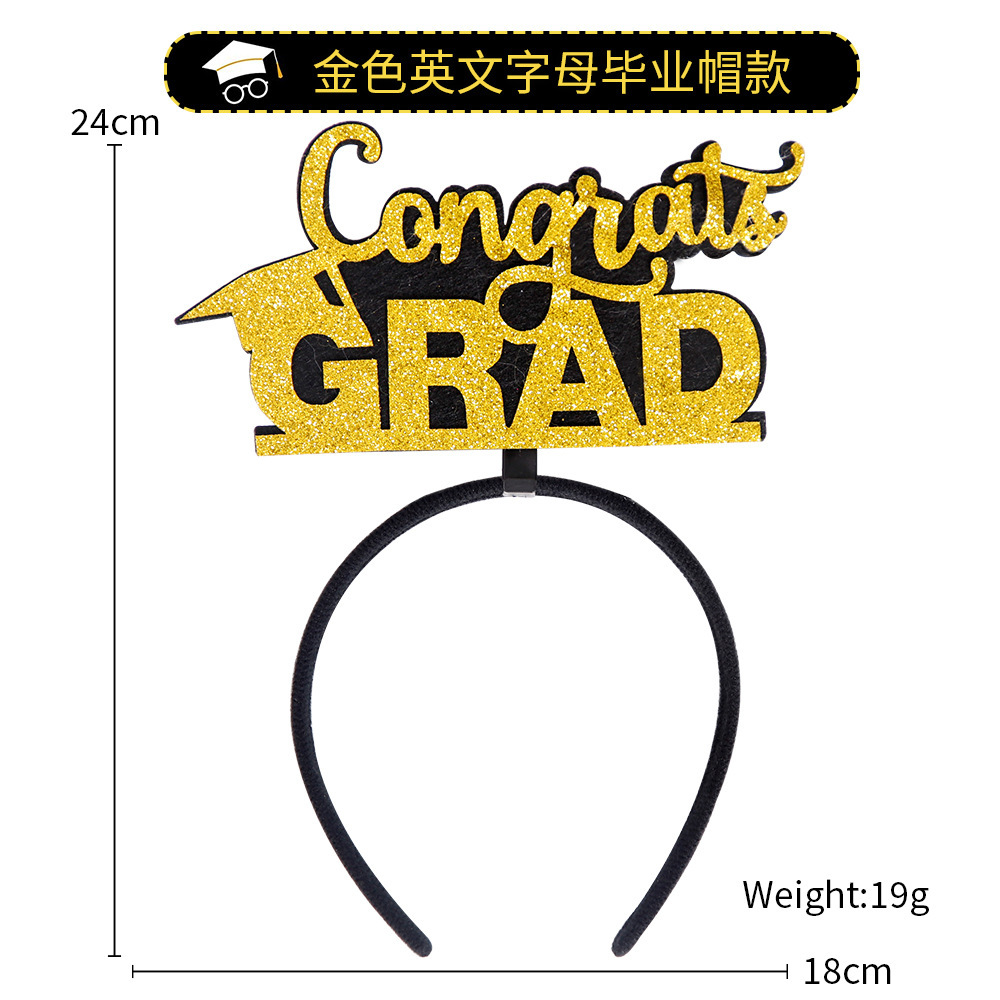 Graduation Season Decoration Headband University Kindergarten Graduation Ceremony Photo Props Headband