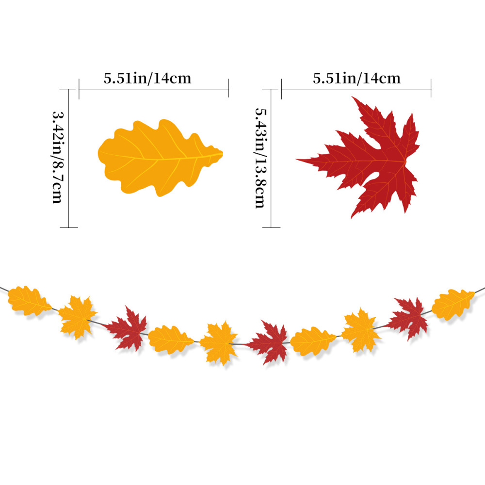 Thanksgiving Decorations Pull Flags Maple Leaf Pumpkin Banner Balloon Set Fall Party Decorations
