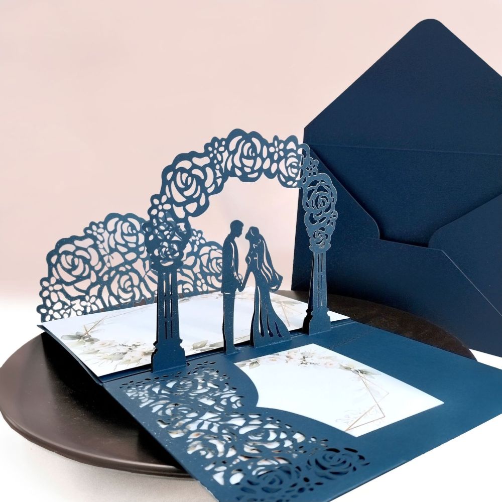 Wedding Invitations Anniversary Cards with Unique Bride and Groom Holding Hand Design Wedding Invitations Holiday Cards