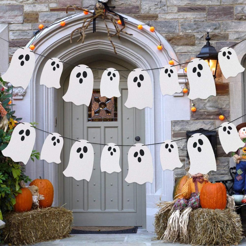 Halloween Ghost Flag Party Decoration Banner Pull Flower Pull Flag Hanging Decoration Ghost Festival Pendant
