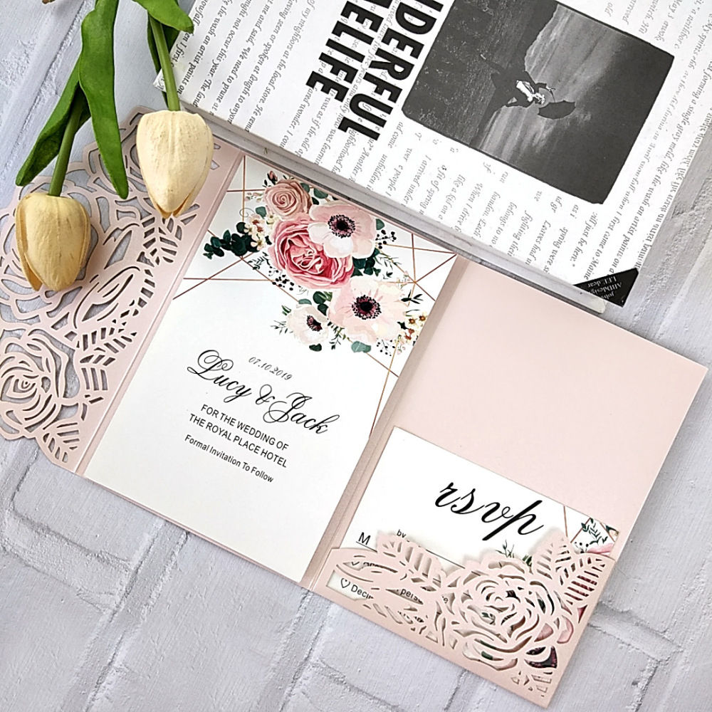 Rose Wedding Invitation Holiday Card Event Invitation
