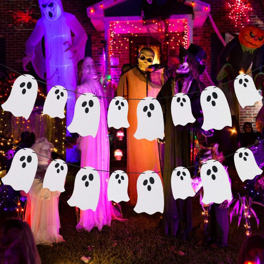Halloween Ghost Flag Party Decoration Banner Pull Flower Pull Flag Hanging Decoration Ghost Festival Pendant
