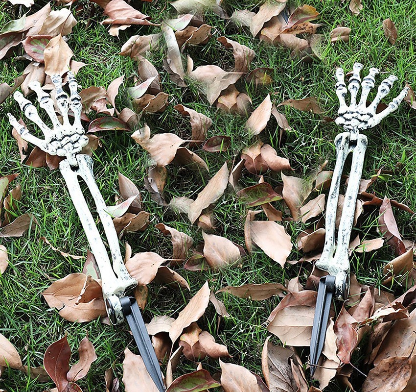 Halloween Skeleton Decor Floor Insertion Skull and Hand Decorative Simulation Ghost Festival Garden Prop