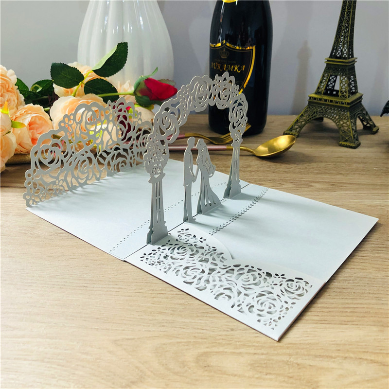 Wedding Invitations Anniversary Cards with Unique Bride and Groom Holding Hand Design Wedding Invitations Holiday Cards