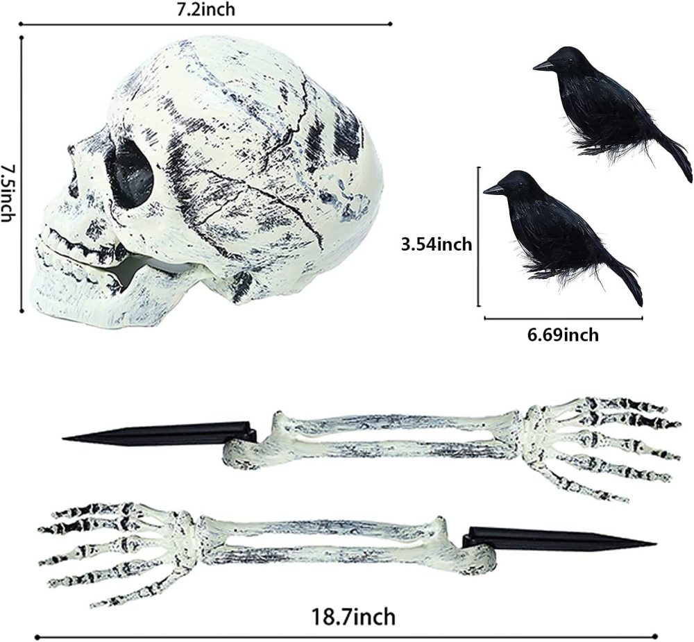 Halloween Skeleton Decor Floor Insertion Skull and Hand Decorative Simulation Ghost Festival Garden Prop