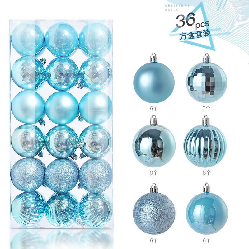 4CM Plastic Christmas Balls Ornaments for Home Festive Party Supplies in Box Packaging Luxury Christmas Tree Decoration