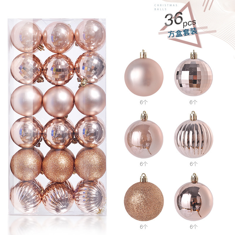 4CM Plastic Christmas Balls Ornaments for Home Festive Party Supplies in Box Packaging Luxury Christmas Tree Decoration