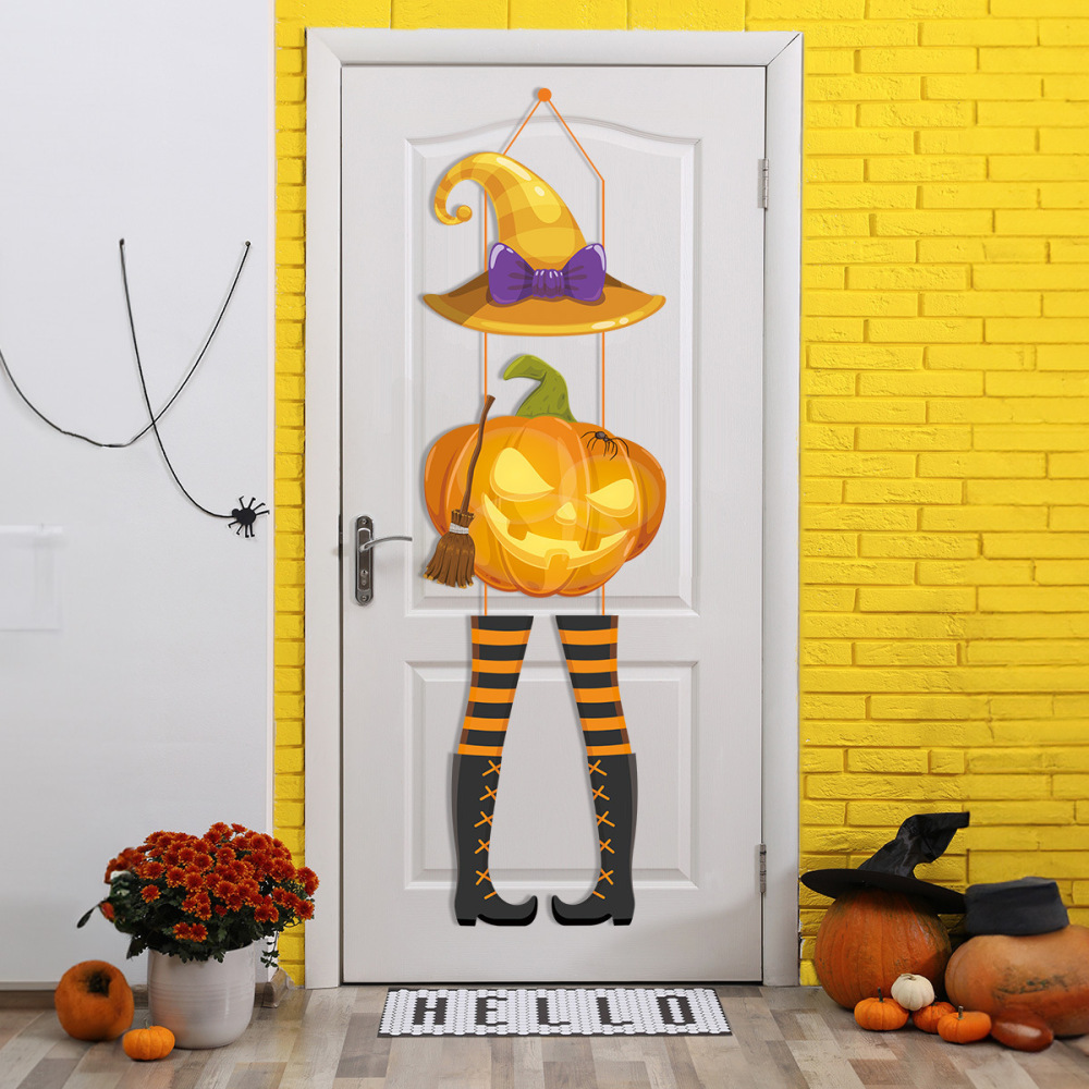 Halloween Party Decoration Pumpkin Magic Hat Door Hanging Ghost Festival Scene Layout Pendant