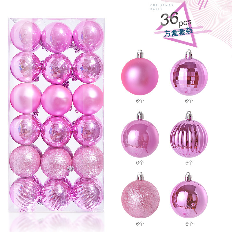 4CM Plastic Christmas Balls Ornaments for Home Festive Party Supplies in Box Packaging Luxury Christmas Tree Decoration