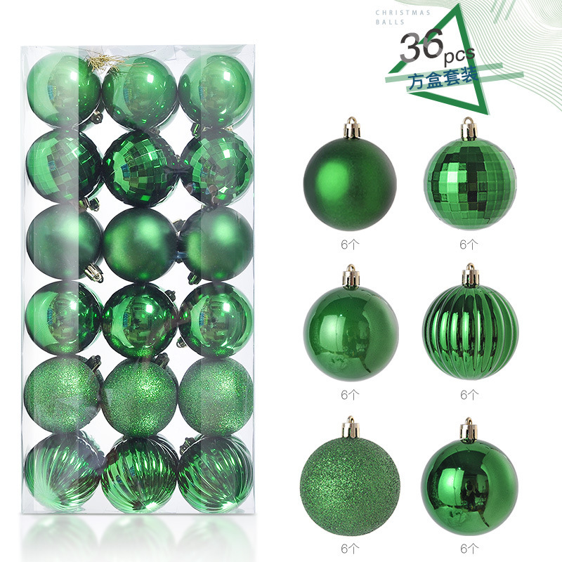 4CM Plastic Christmas Balls Ornaments for Home Festive Party Supplies in Box Packaging Luxury Christmas Tree Decoration