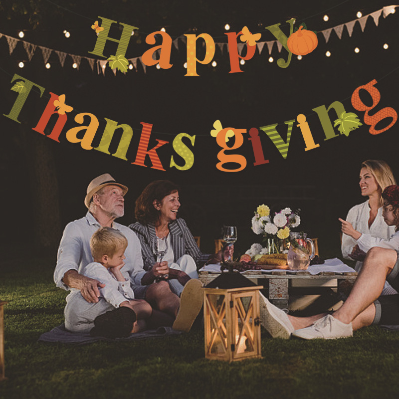 Happy Thanksgiving Banner Holiday Party Decorations