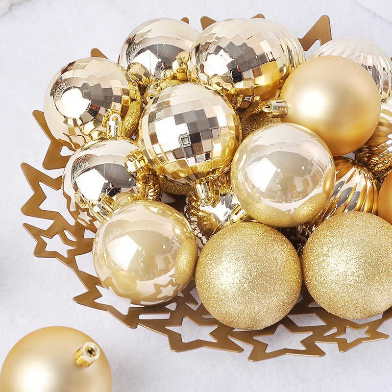 4CM Plastic Christmas Balls Ornaments for Home Festive Party Supplies in Box Packaging Luxury Christmas Tree Decoration