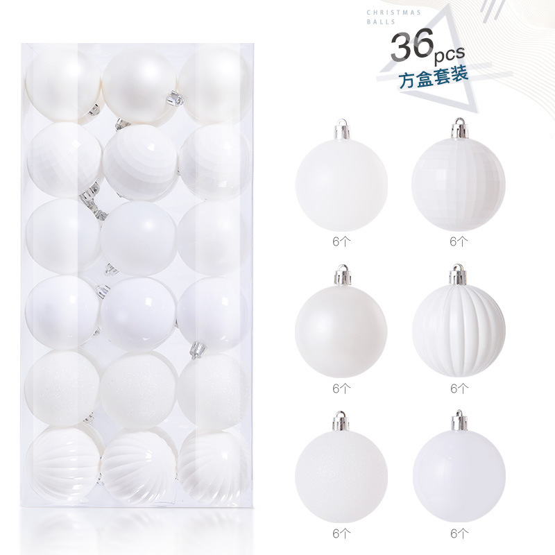 4CM Plastic Christmas Balls Ornaments for Home Festive Party Supplies in Box Packaging Luxury Christmas Tree Decoration