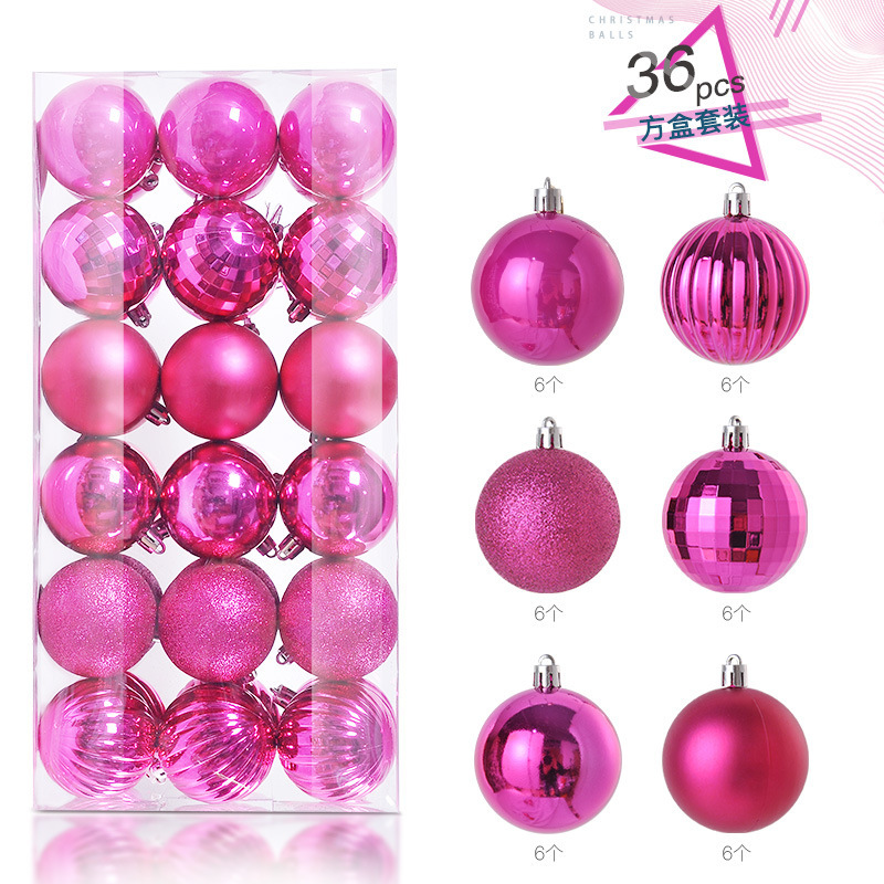 4CM Plastic Christmas Balls Ornaments for Home Festive Party Supplies in Box Packaging Luxury Christmas Tree Decoration